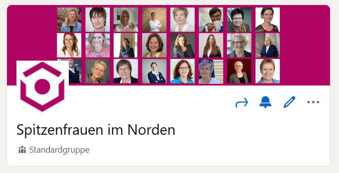Screenshot der LinkedIn-Gruppe Spitzenfrauen im Norden